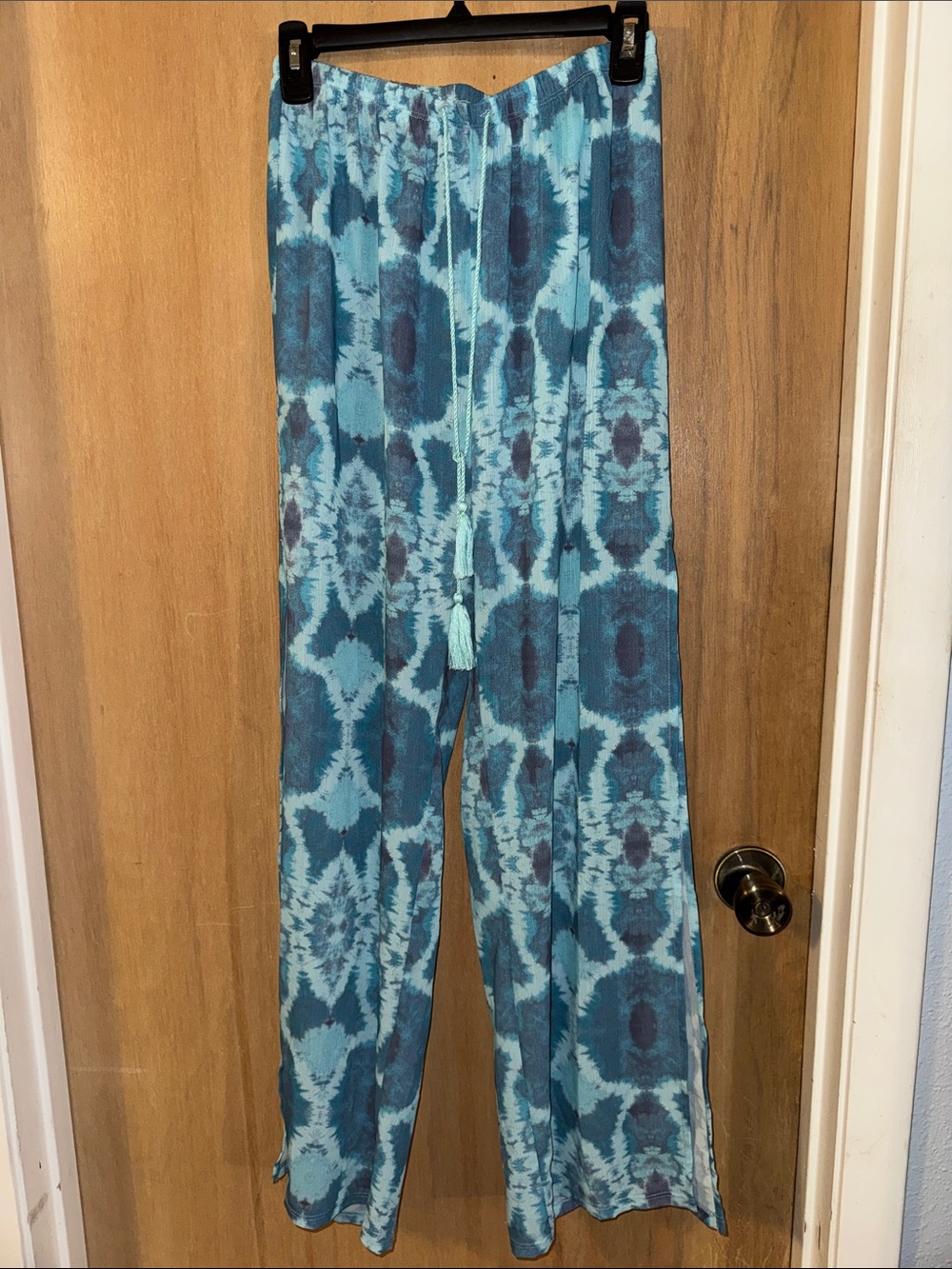 Apana Tie-Dye Resort Wear Cover Up Beach Lounge Pants Side Slits Small